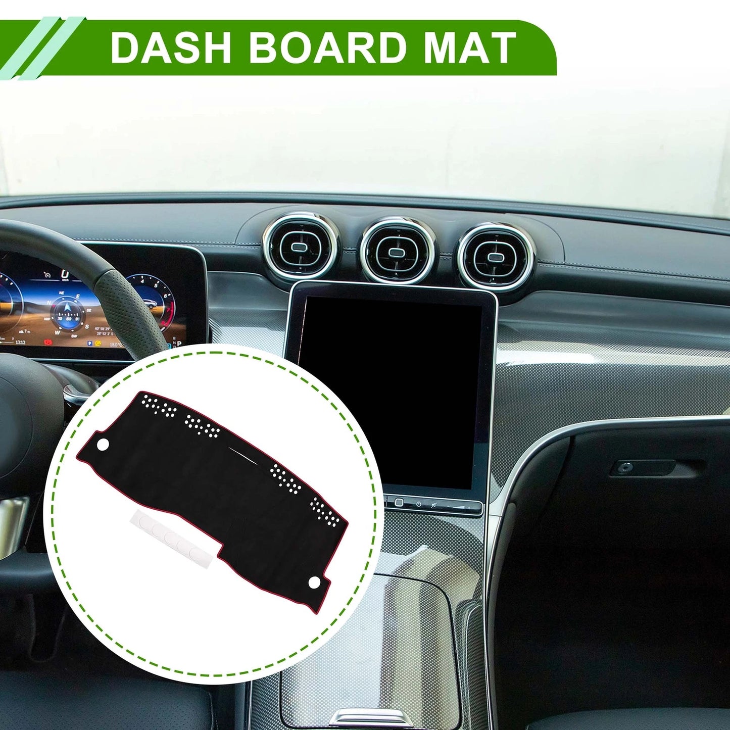 Dashboard Cover Mat for Mercedes Benz W246 B180 B200 B250 B260 (2012–2019) Black Red