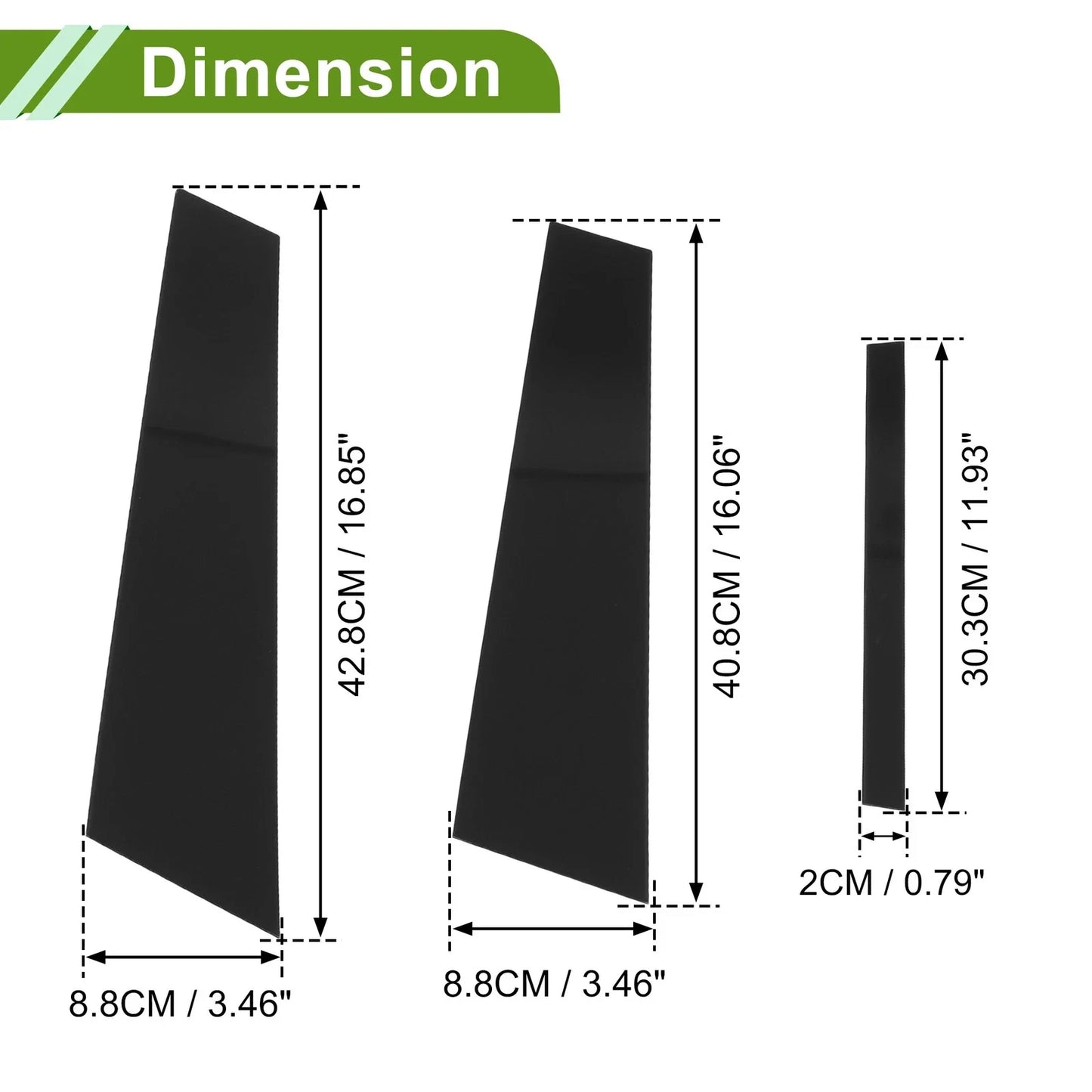 6 Pcs Door Pillar Window Trim for BMW 1-Series Black (2017 - 2021)