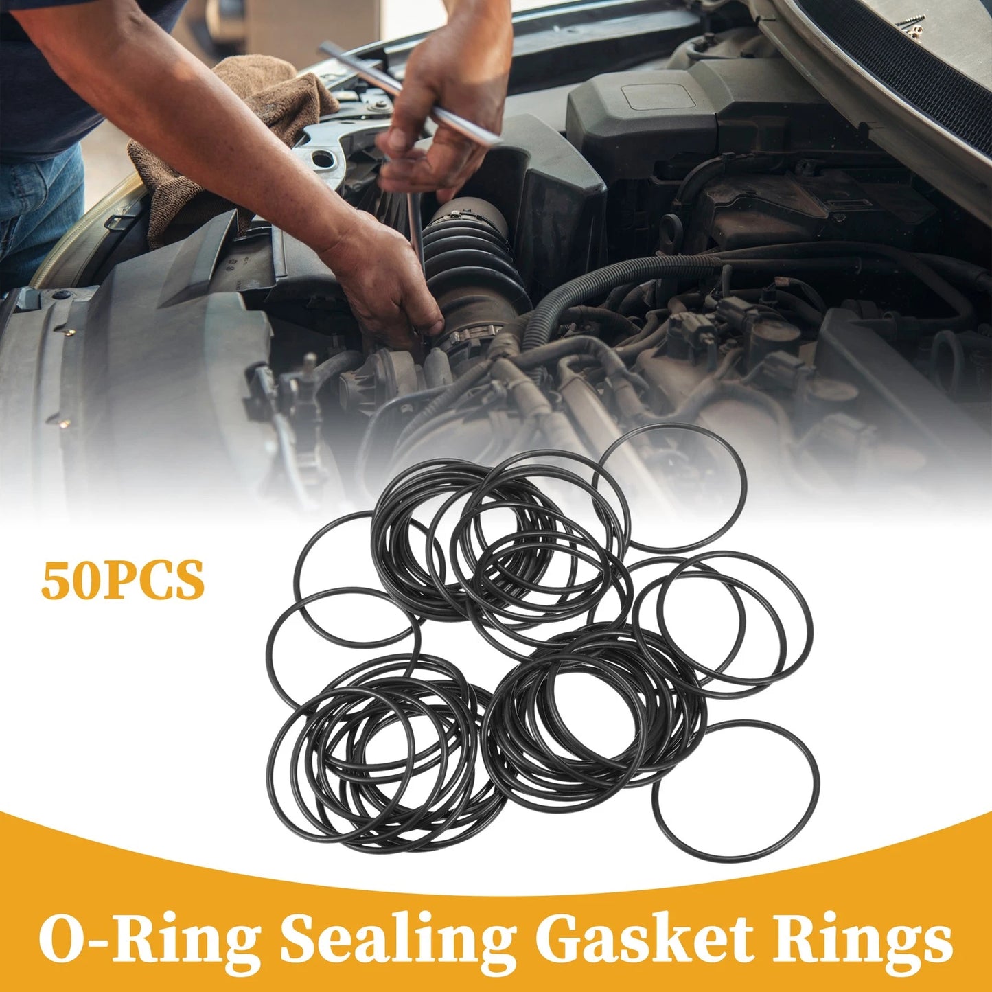 50pcs NBR Rubber O Ring Seal Gasket for Cars Trucks 28mm ID x 1.5mm CS