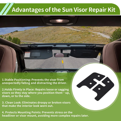 Set of 1 Sun Visor Repair Kit for Jeep Wrangler JK (2007–2018)