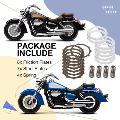 Clutch Friction Steel Plates Kit for Honda VT750C2 (2007–2014)