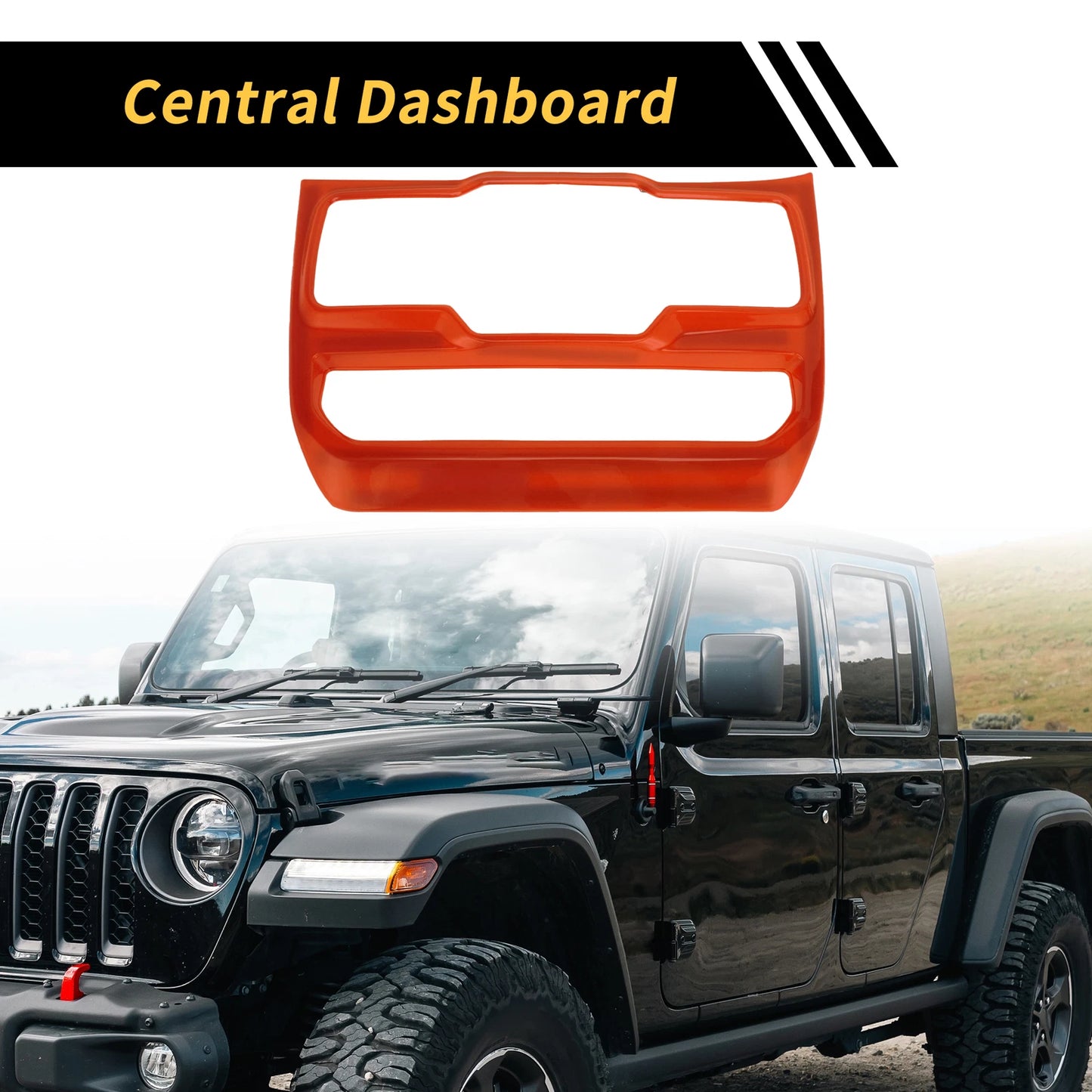 Dashboard Center Console Window Control Panel Cover for Jeep Wrangler JL (2018–2023) Red