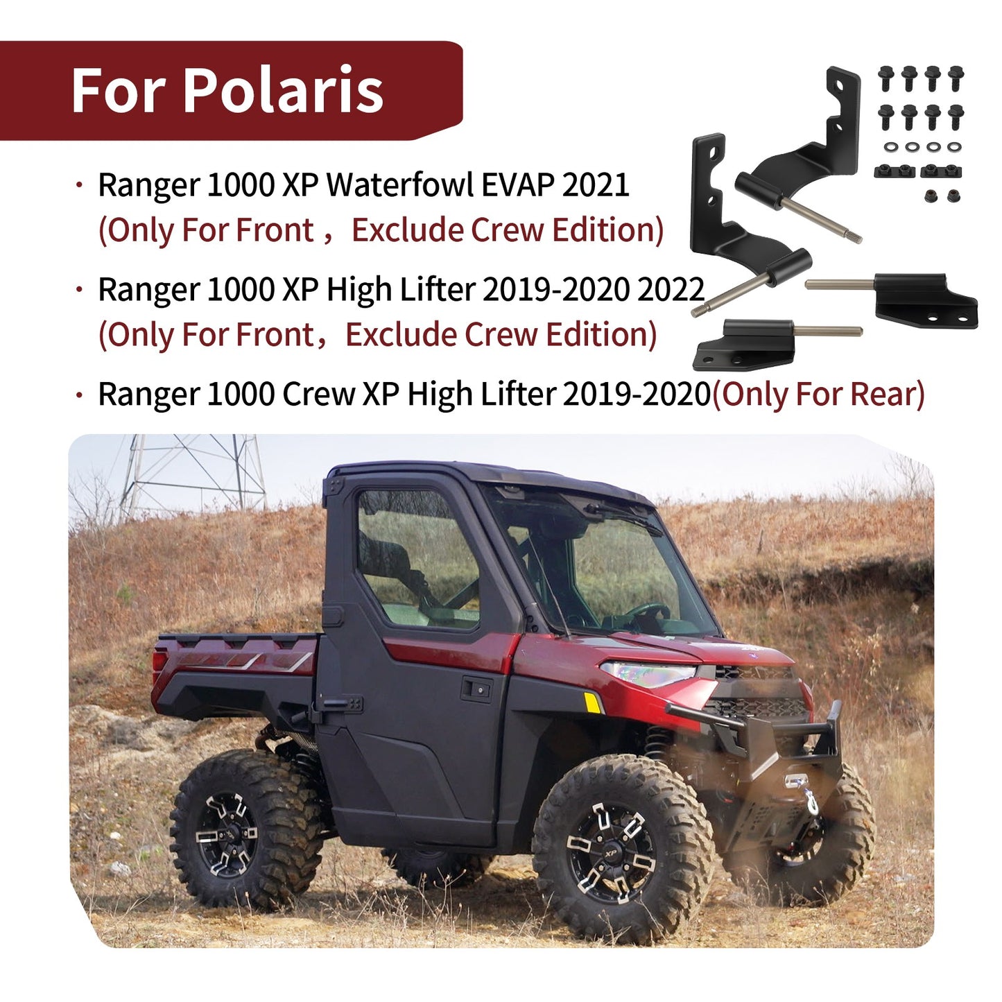 Front Half Door Hinge for Polaris Ranger XP 1000 (2019–2020)