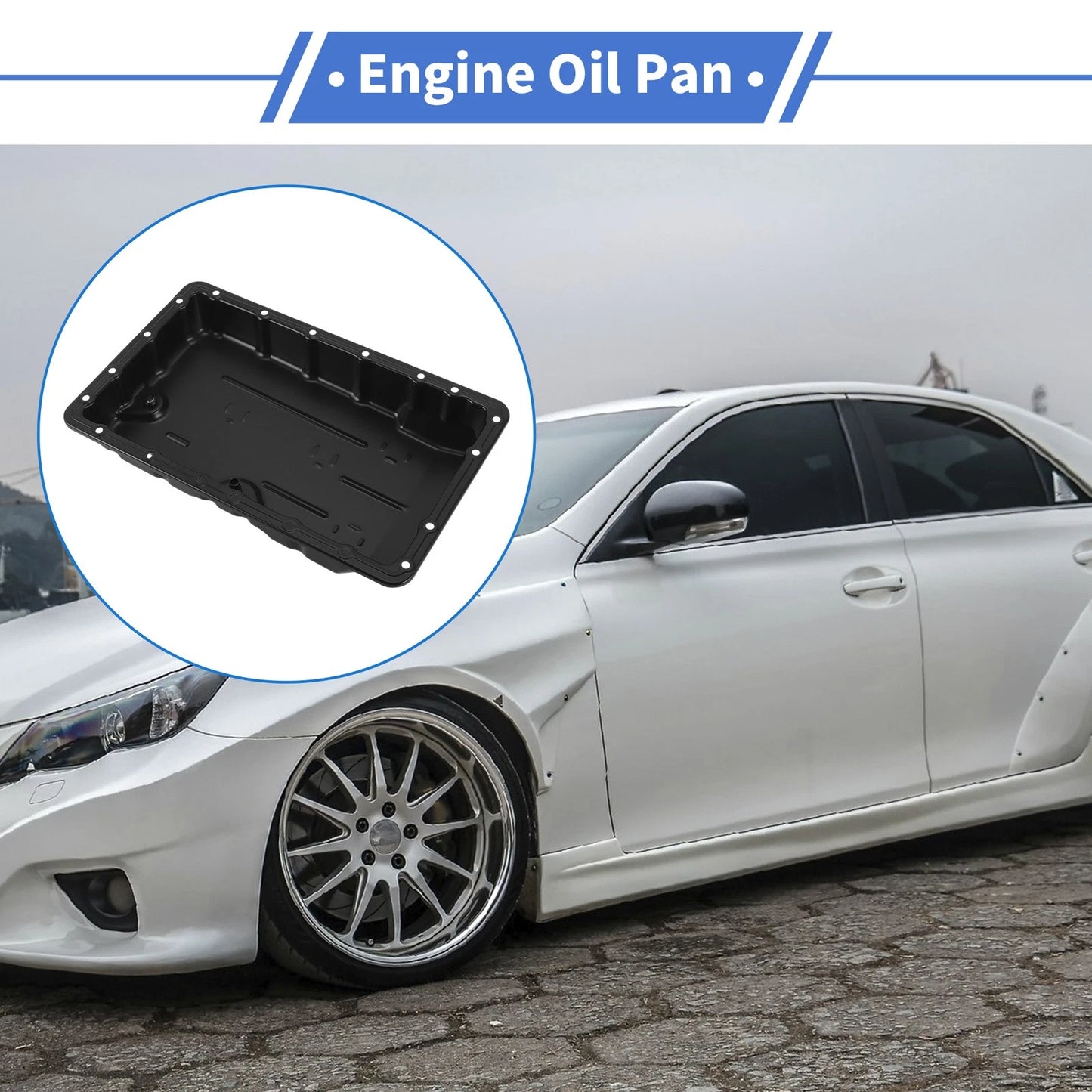 1 Pc Engine Oil Pan No.3510622120 for Toyota Reiz (2005–2007) Steel Black