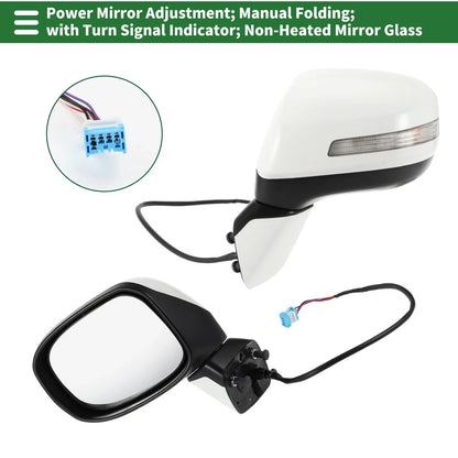 Left Side Door Mirror Replacement for Honda Civic 2012-2013 Manual Folding White