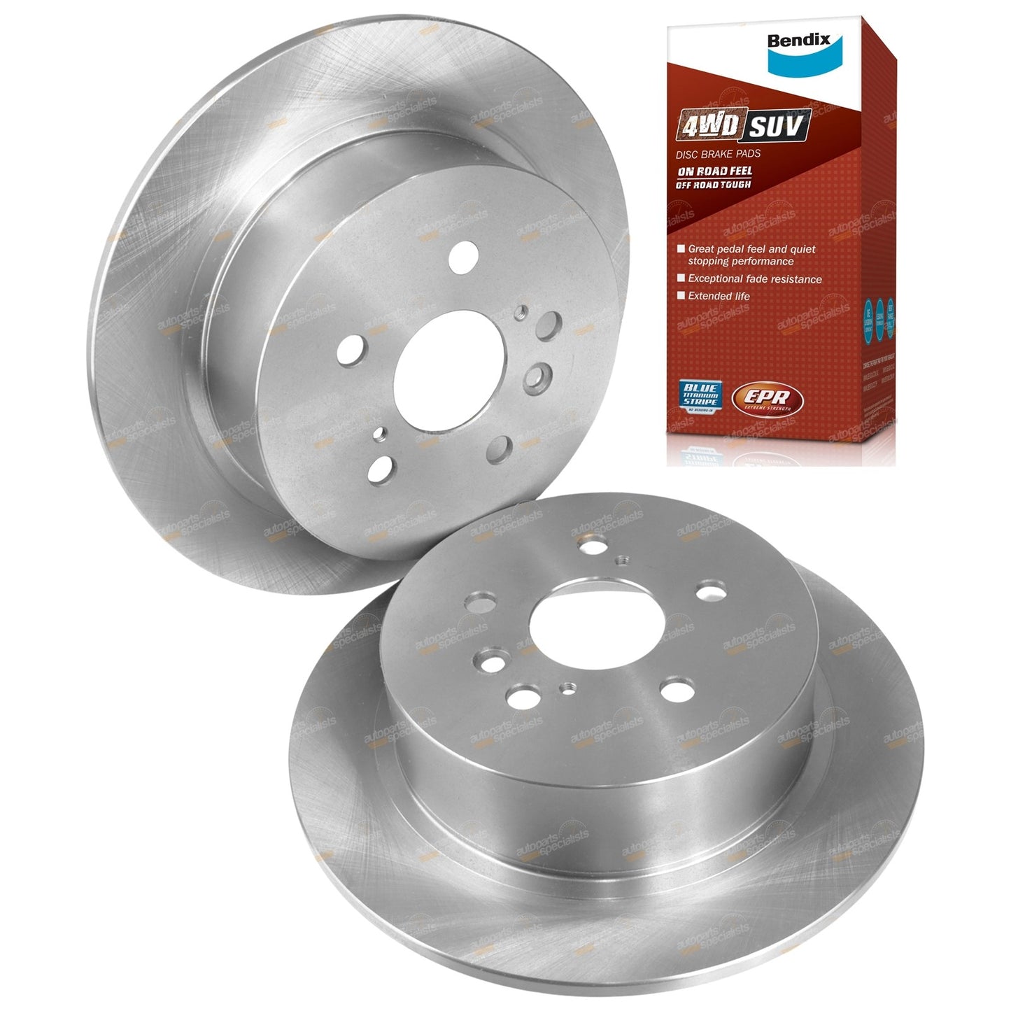 Rear Disc Brake Rotors + Bendix Pads for Toyota Kluger (2007–2014)