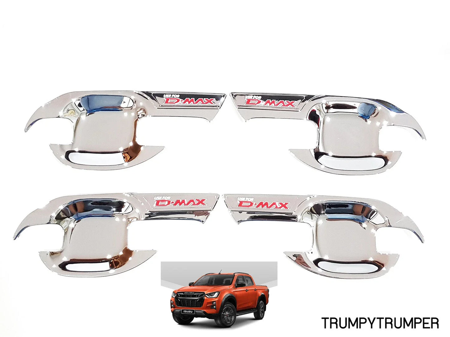 Chrome Door Handle Cover Insert Bowl Trim for Isuzu D-Max DMAX UTE (2020-2021)