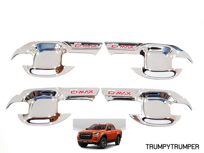 Chrome Door Handle Cover Insert Bowl Trim for Isuzu D-Max DMAX UTE (2020-2021)