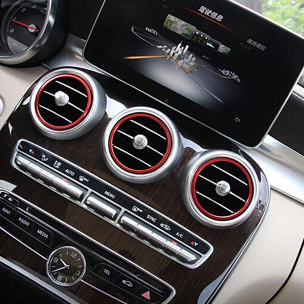 Aluminum Air Vent Outlet Cover Ring Trim / 5PCS / for Mercedes A/B/GLA/CLA Class