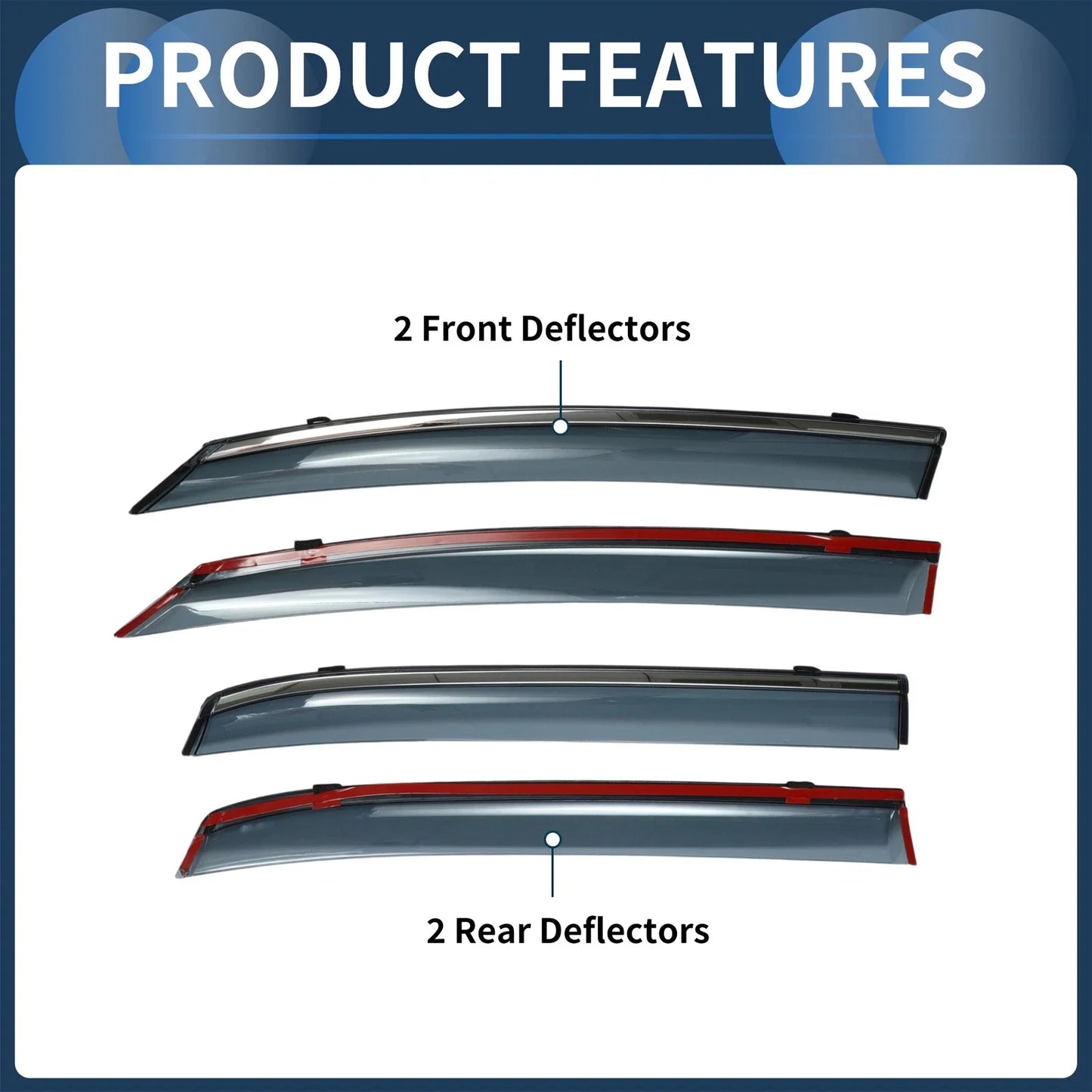 Window Deflectors for Honda Fit Side Window Vent Visors Black 2021-2023