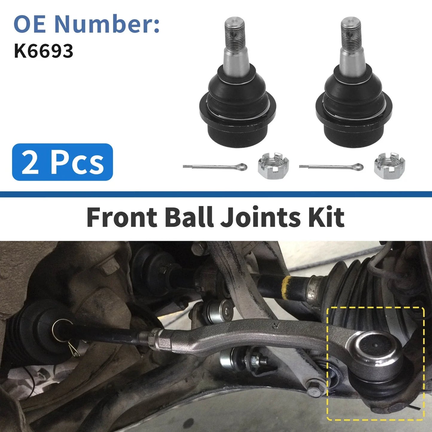 2 x Front Lower Ball Joints for Chevrolet Silverado 1500 HD (2001-2003)