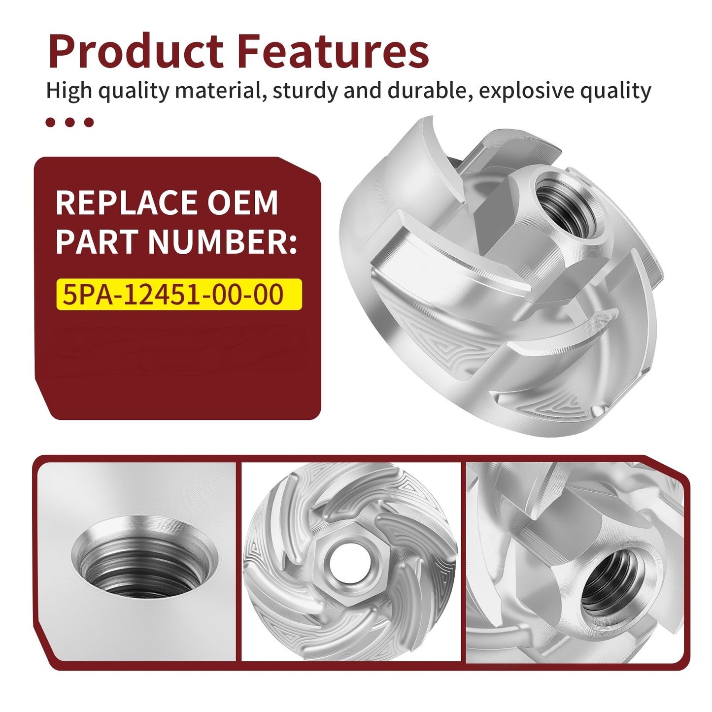 Water Pump Impeller for Yamaha YZ65 YZ85 YZ125 (2018–2023)