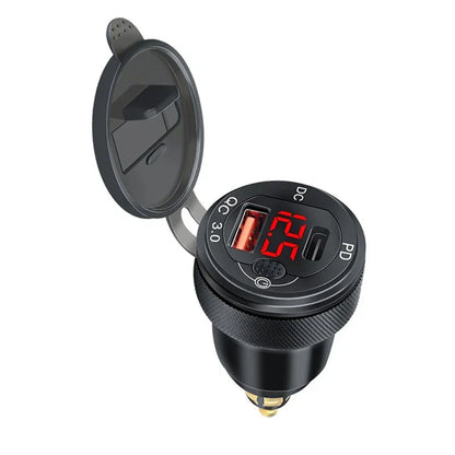 Type-C Dual USB Charger with Voltmeter for BMW Motorrad (2013-2023)