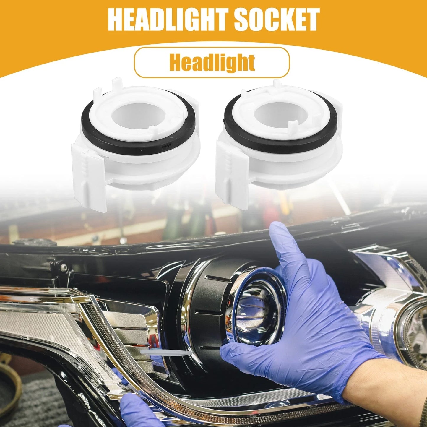 1x Pair LED Headlight Retainer Holder Socket for BMW E46