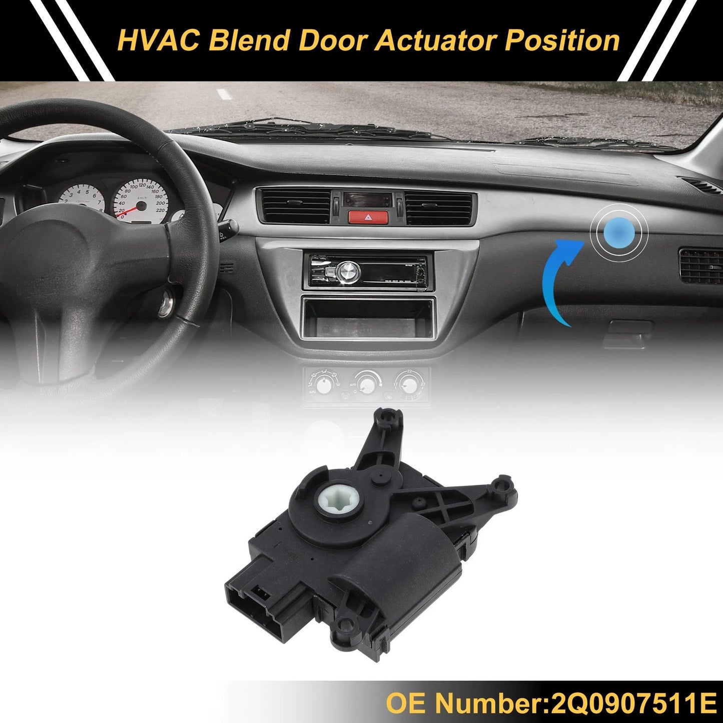 HVAC Heater Blend Door Actuator for Volkswagen Tiguan (2012–2016) No. 2Q0907511E