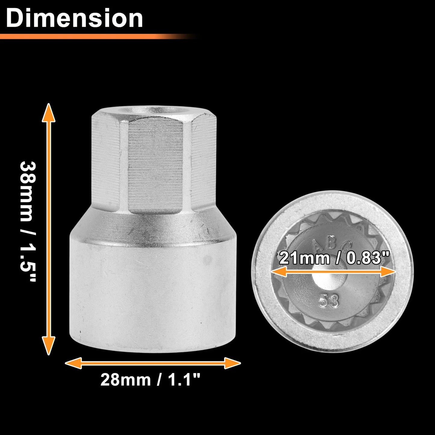 Wheel Lock Lug Nut for VW Touareg (2004–2018) - ABC53/17Pt