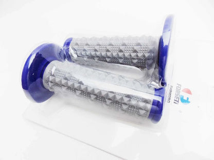 Blue Grey Diamond Handlebar Grip Set for Suzuki RM370