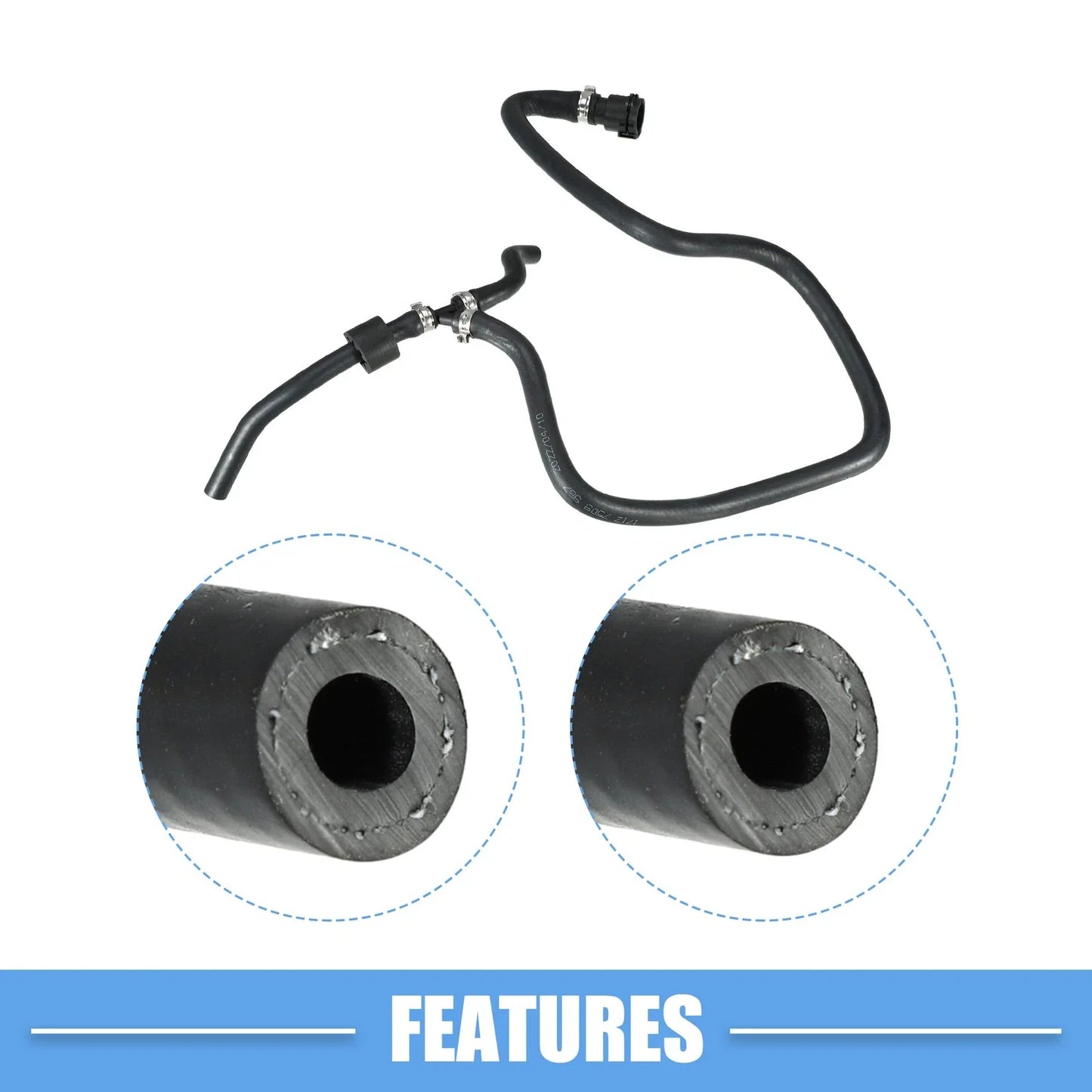 Engine Coolant Hose 4.4L V8 for BMW X5 (2004 - 2006) Rubber Black