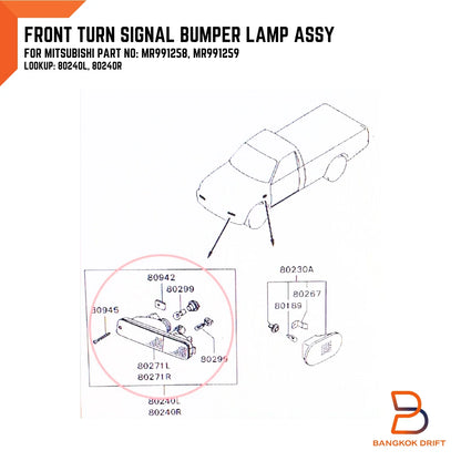 Turn Signal Bumper Light for Mitsubishi Triton Ute (1996-2006)