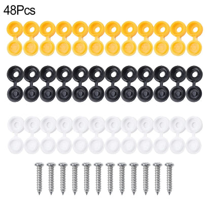 Weather Resistant Plate Screws and Hinged Covers for Car Number Plate Fixing