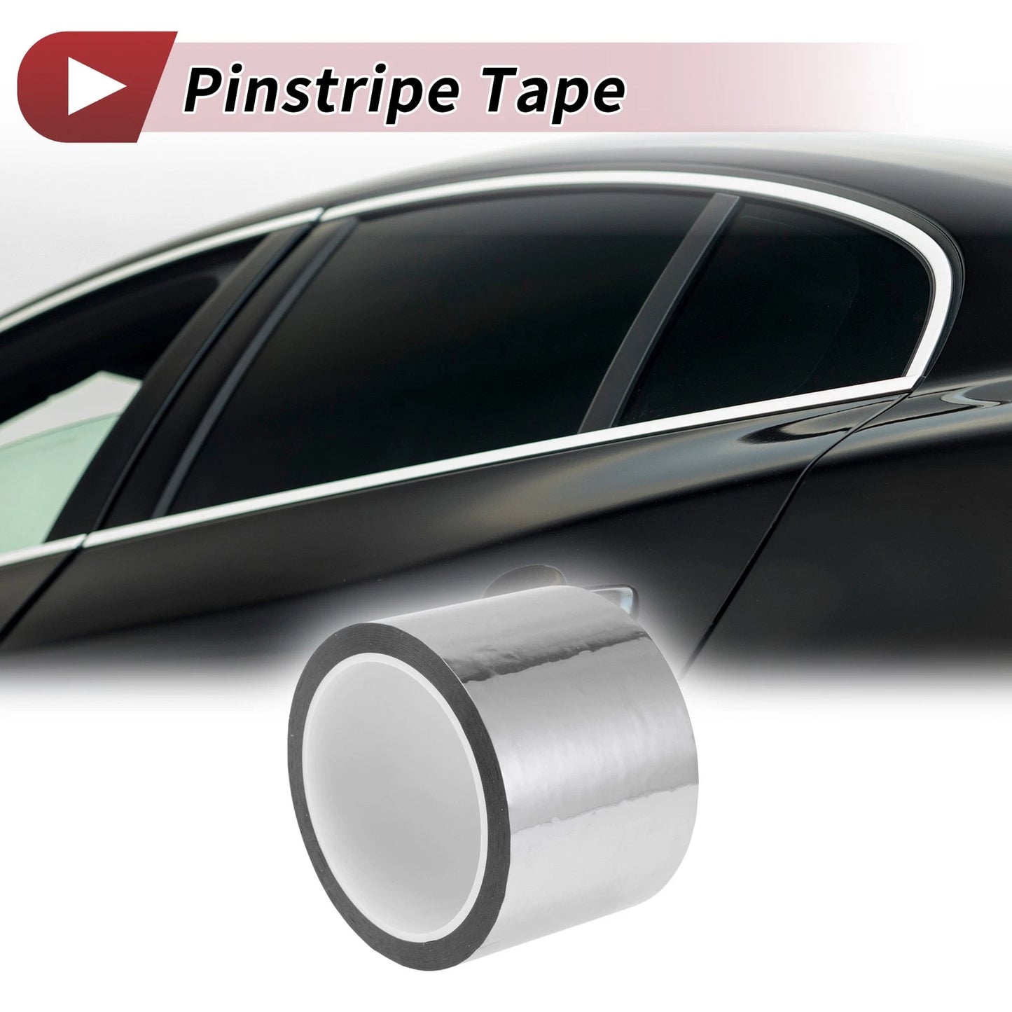 Pinstripe Tape 70mmx50m for Car Motorcycle Boat Silver Tone (1 Pcs)