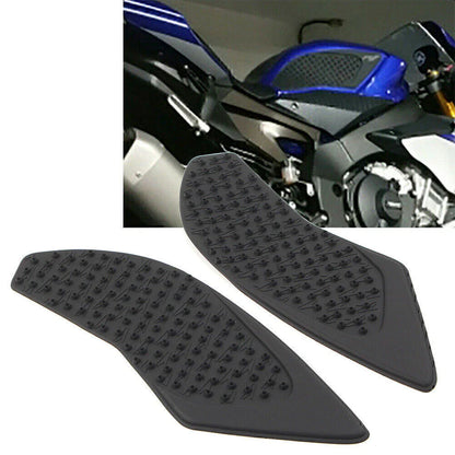 Black Tank Traction Side Pad Decals for Yamaha YZF-R1 (2015-2016)