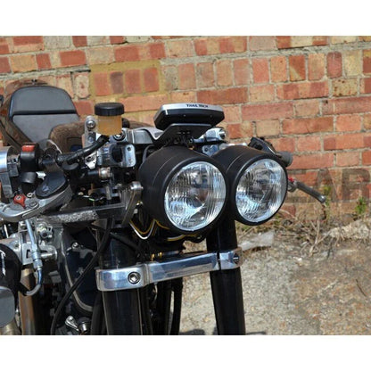 Black Twin Headlight Dual Lamp for Universal Motorcycle Street Fighter