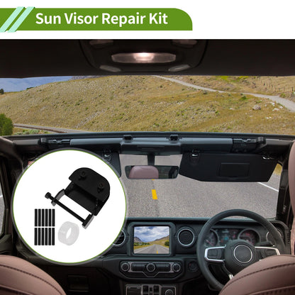 Set of 1 Sun Visor Repair Kit for Jeep Wrangler JK (2007–2017) Metal Black