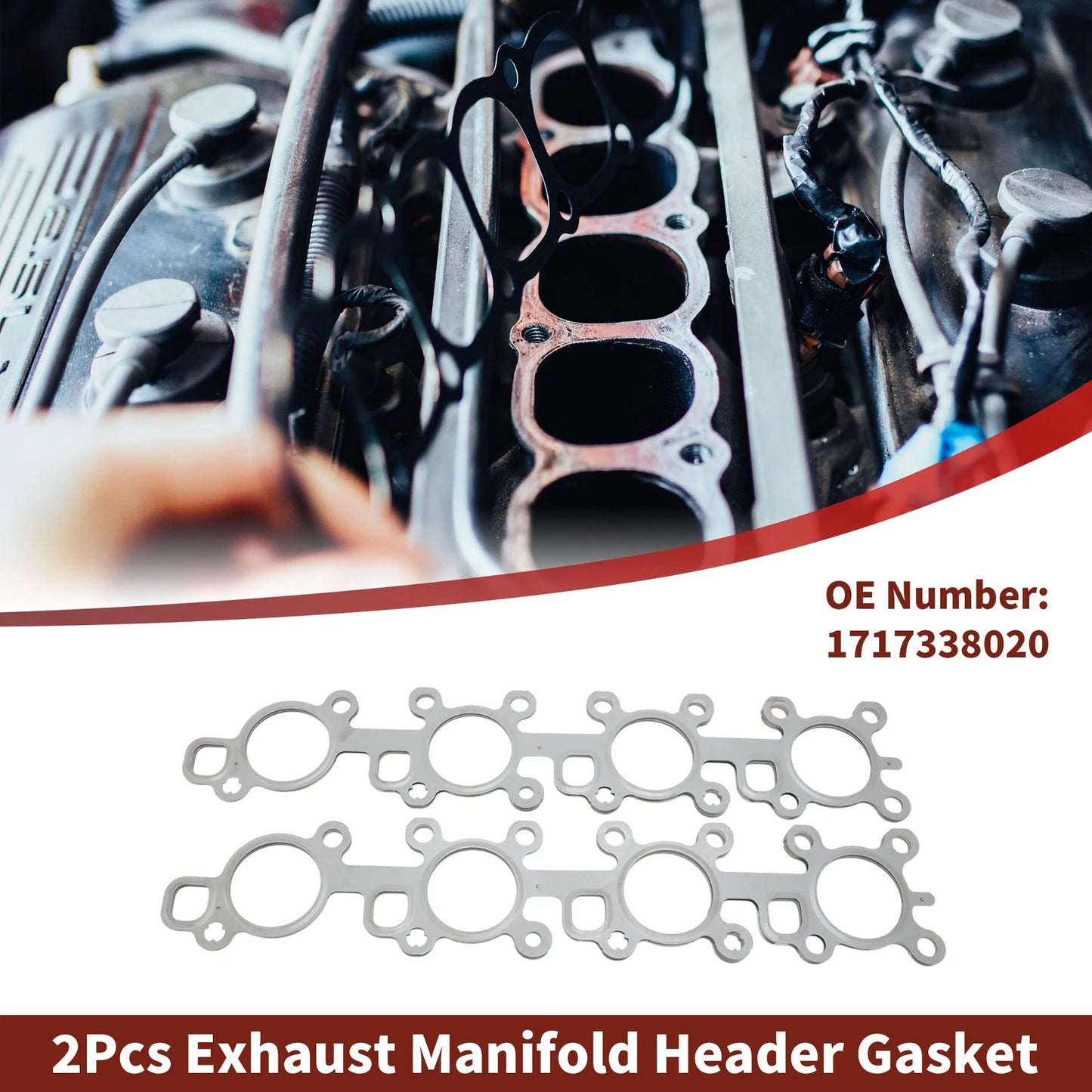 2X Exhaust Manifold Header Gasket for Toyota Land Cruiser (2008–2021) No.1717338020