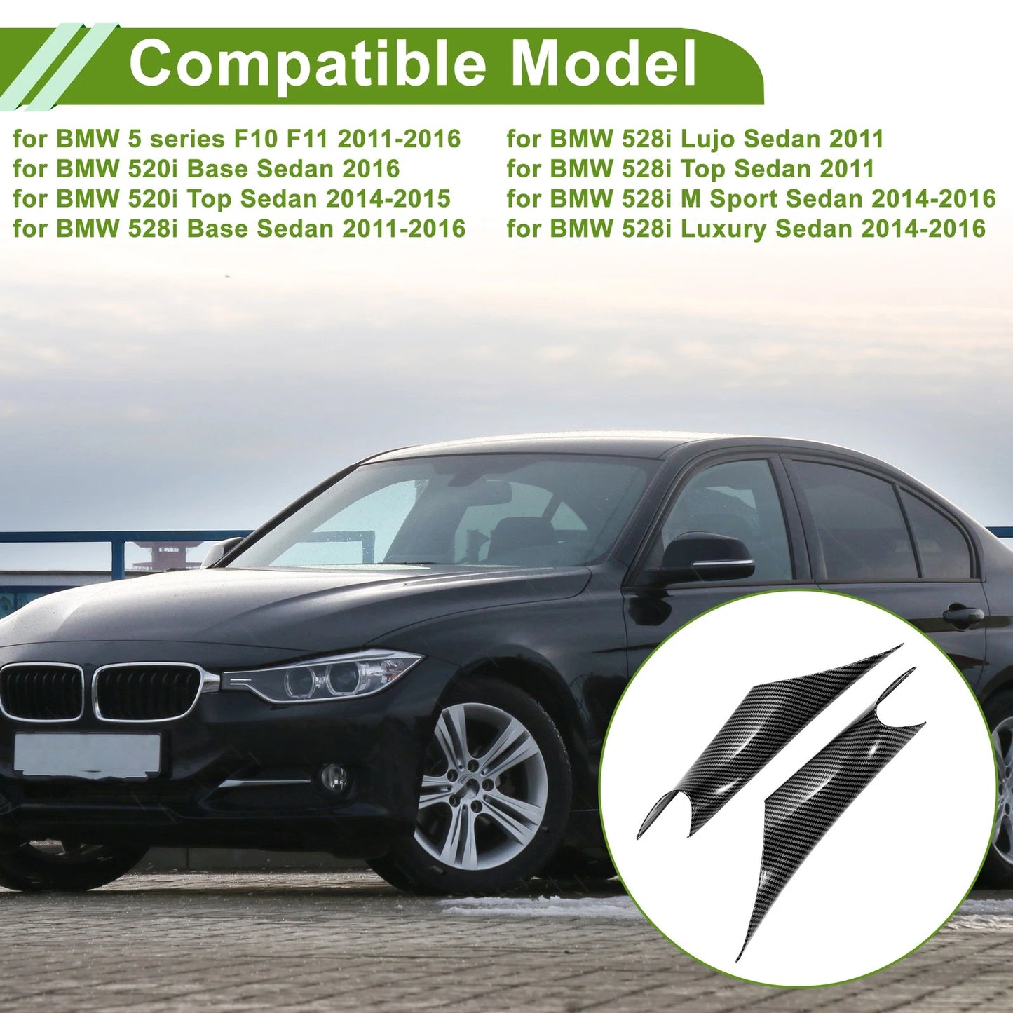 Door Panel Handle Pull Trim Cover for BMW 3 Series F30 (2012–2019) No. 51417279311