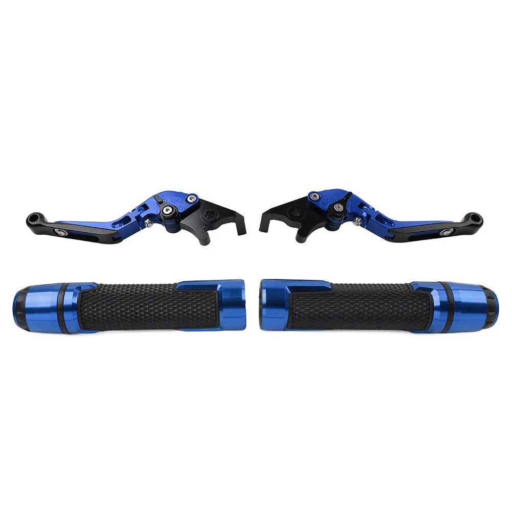 Blue Extendable Brake Clutch Levers Grips Set for Kawasaki ZX10R/RR (2004-2023)