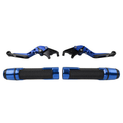 Blue Extendable Brake Clutch Levers Grips Set for Kawasaki ZX10R/RR (2004-2023)