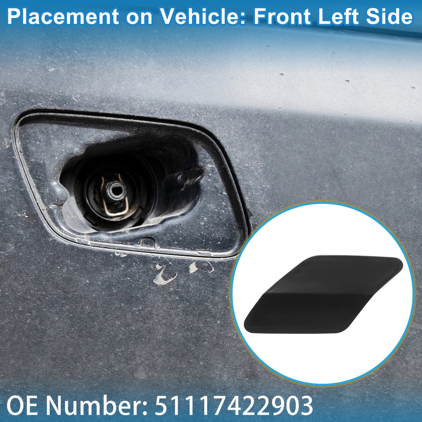 Front Left Washer Nozzle Cover Cap No. 51117422903 for BMW X6 (2015–2019)