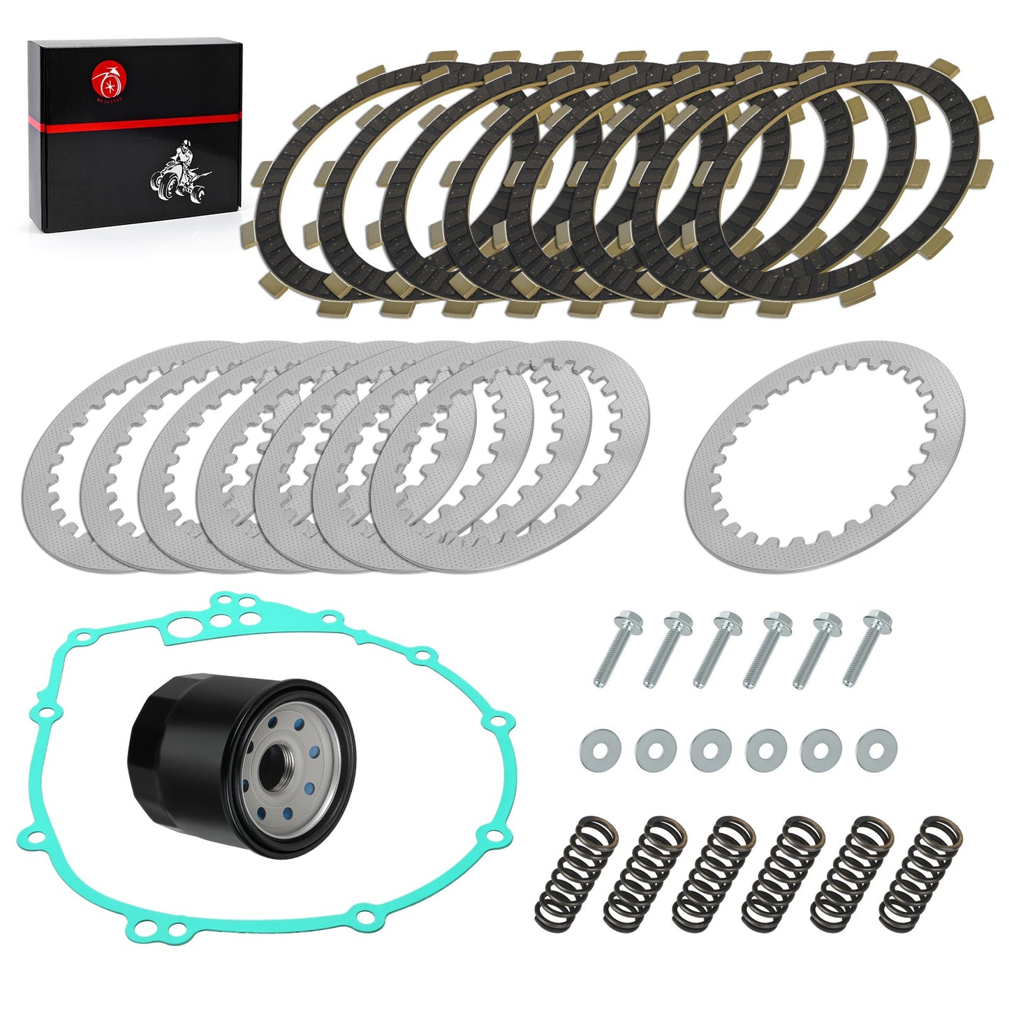 Clutch Steel Friction Plates Gasket Kit for Yamaha YZF-R6 (2003–2005) YZF-R6S (2006–2009)