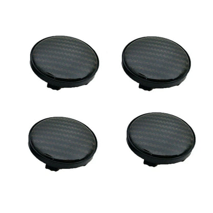 4 x Black Carbon Fiber Look Wheel Hub Center Caps Covers 60MM for Auto Car