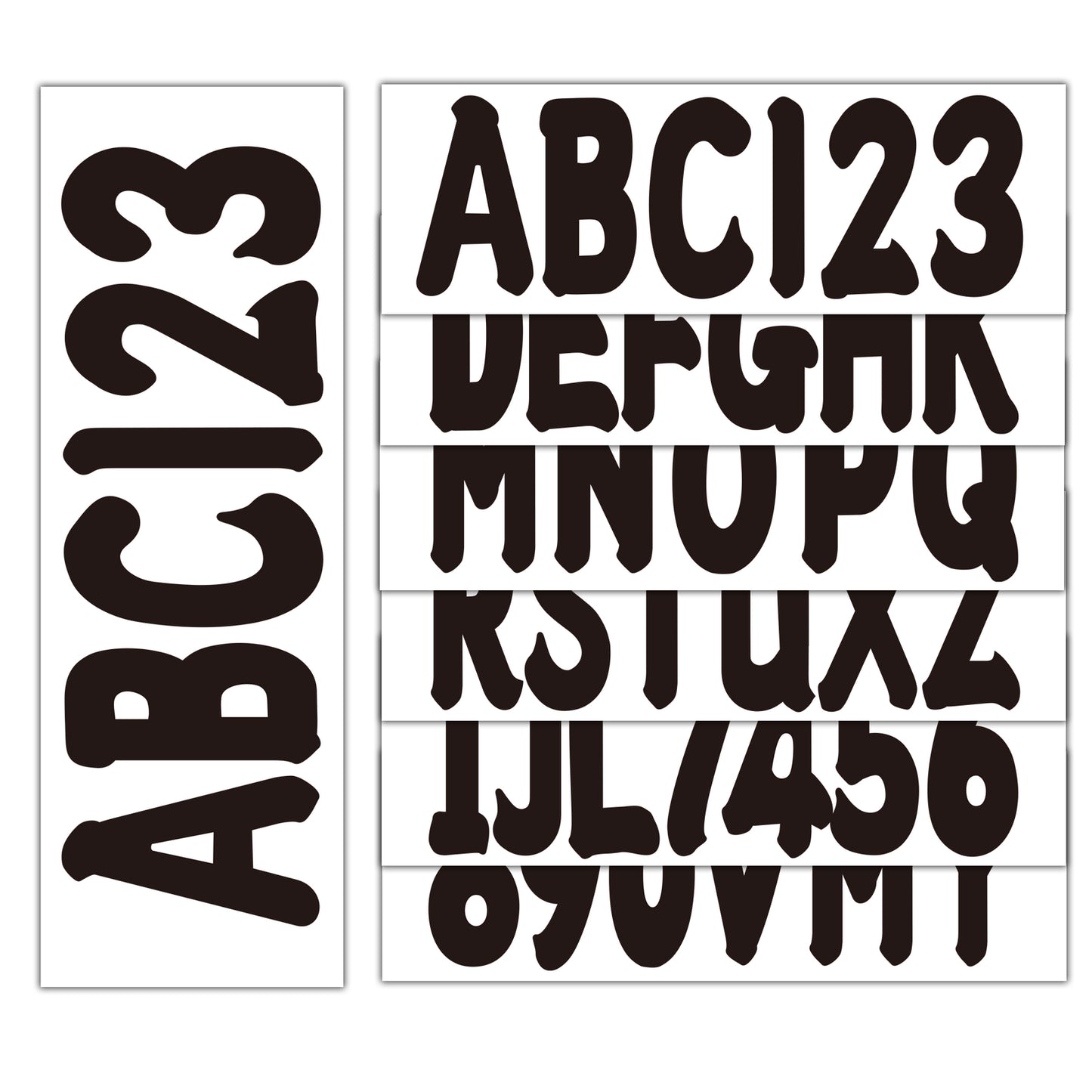 Set of 4 Custom Boat Registration Numbers Decals A-Z & 0-9 - Black