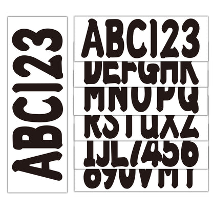 Set of 4 Custom Boat Registration Numbers Decals A-Z & 0-9 - Black