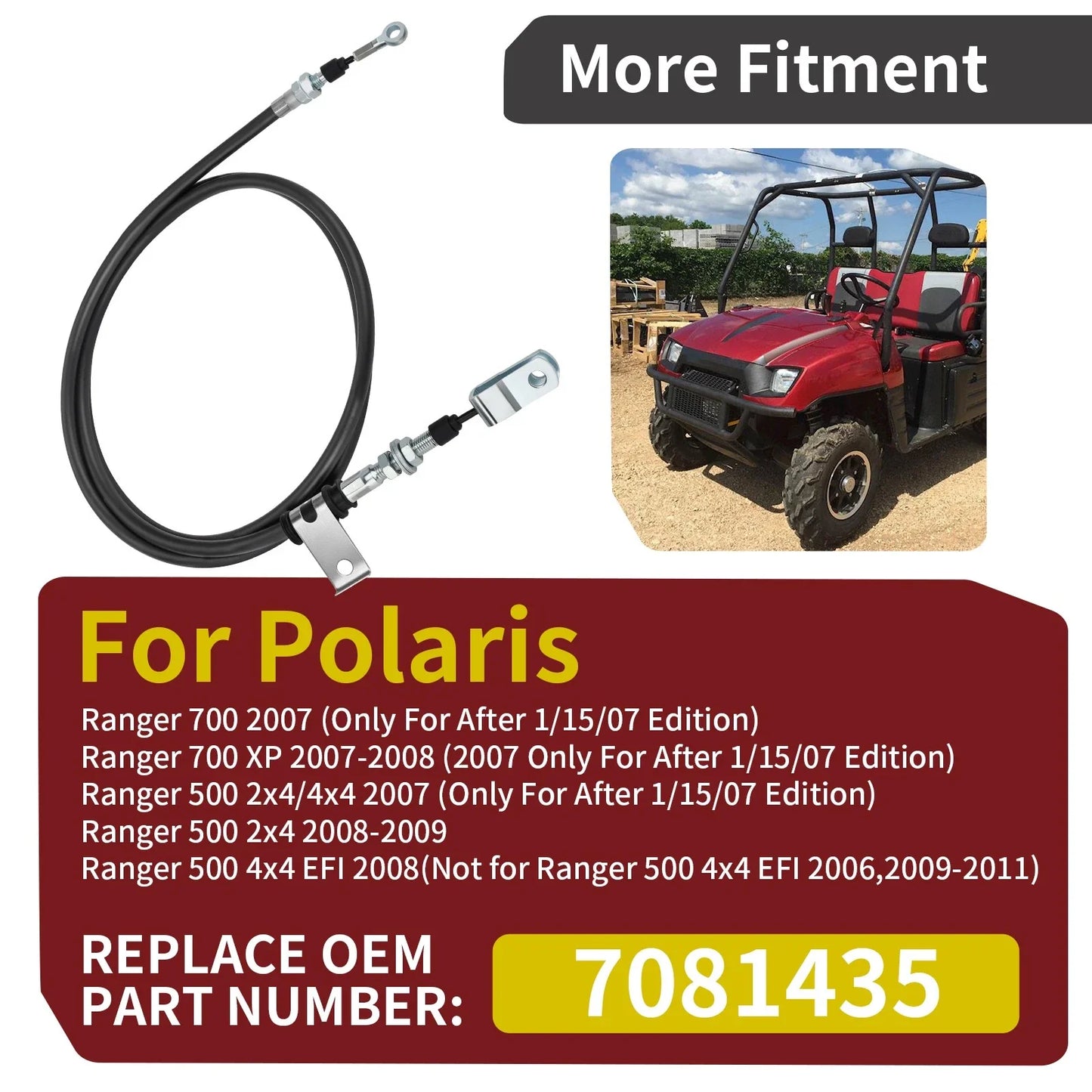 Parking Brake Cable for Polaris Ranger 500 700 2x4 4x4 XP (2007–2009)