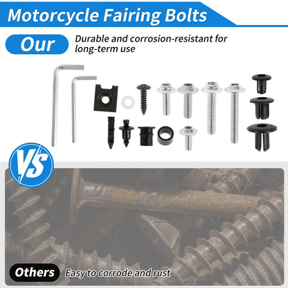 Windshield Bolts for Yamaha Motorcycles (Aluminum Rubber Silver Tone)