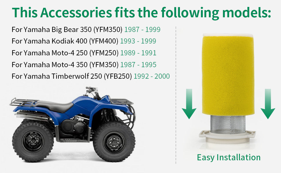 Air Filter Set for Yamaha Big Bear 350 YFM350 (1987–1999)