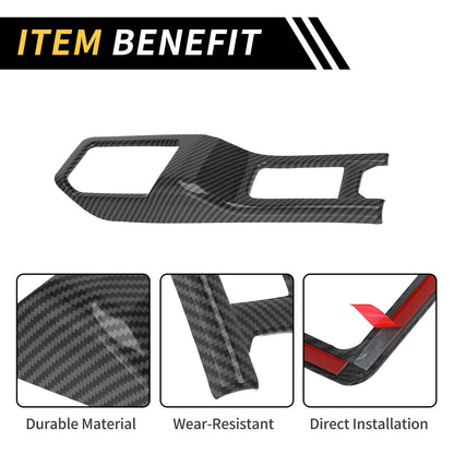 4WD Gear Shift Panel Cover Frame for Jeep Wrangler JL JLU (2018–2023) Carbon Fiber Black
