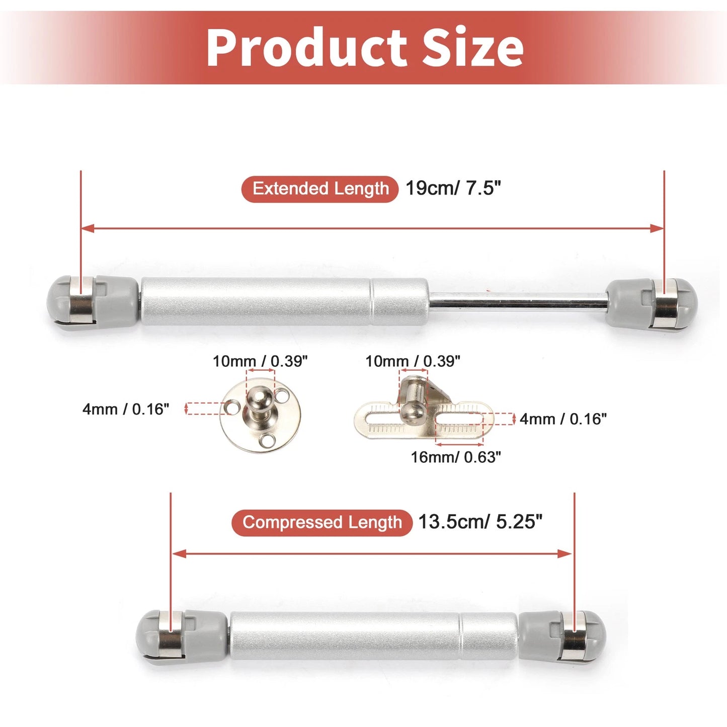 Set of 2 Lift Supports Struts Shocks Gas Spring for RV (7.5 Inch, 18Lbs)