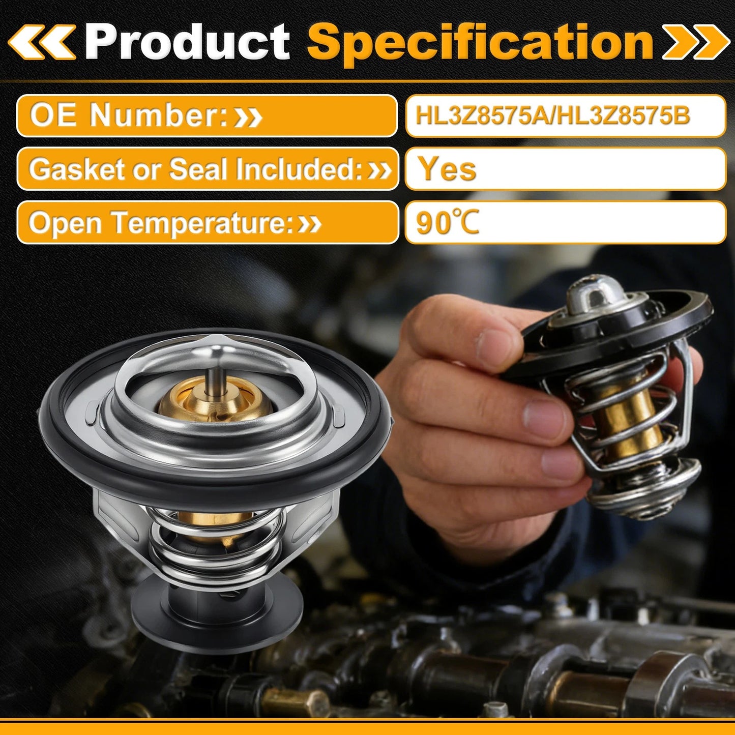 Engine Coolant Thermostat HL3Z8575A for Ford F-150 3.5L V6 (2017–2021)