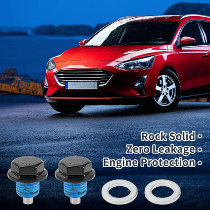 Set of 2 M14x1.5 Aluminum Oil Drain Plug with Gasket for Car Motorcycle