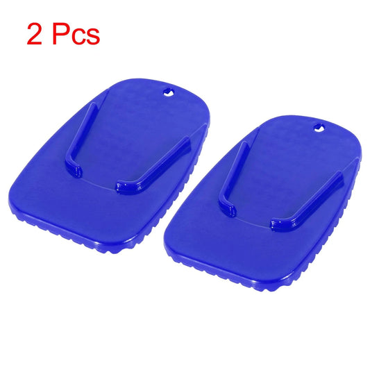 2 x Motorcycle Kickstand Pad Support Plate Side Stand Extension Pad Blue