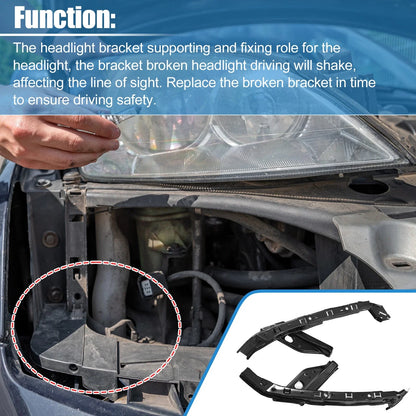 Driver & Passenger Side Headlight Support Mount Bracket for Honda Civic (2006-2011)