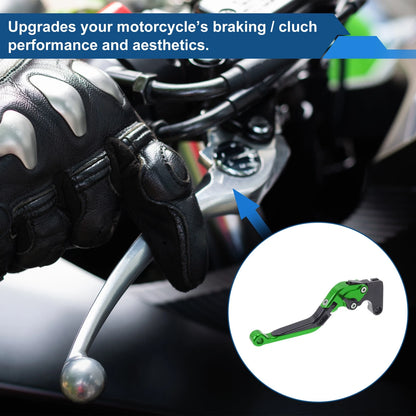 Adjustable Brake Clutch Levers for Yamaha YZF R1 (2002–2023) - Green Head Black Handle