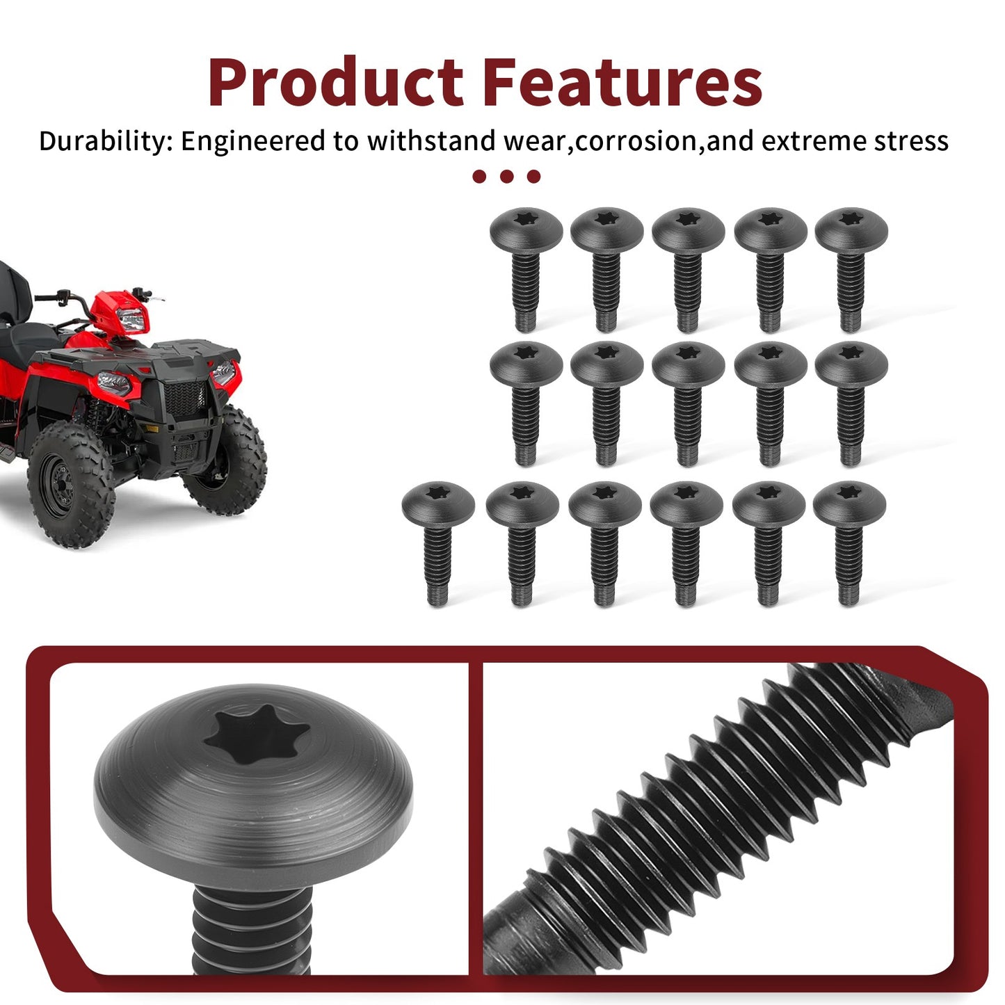 16X Torx Screw Bolts for Polaris Ranger 400 425 500 570 700 800 (2006–2021)
