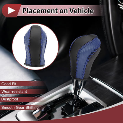 Gear Shift Knob Cover for Nissan Maxima (2016–2023) Black Blue Faux Leather