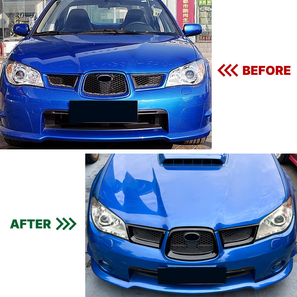 Gloss Black Front Bumper Grille for Subaru Impreza WRX STI (2006–2007)